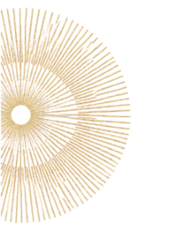 Gold half sunburst graphic